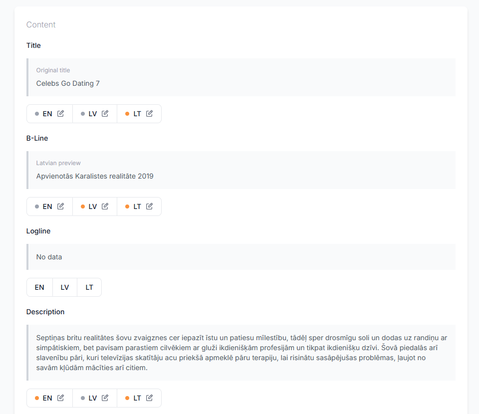 Redaguojama metaduomenų panelė